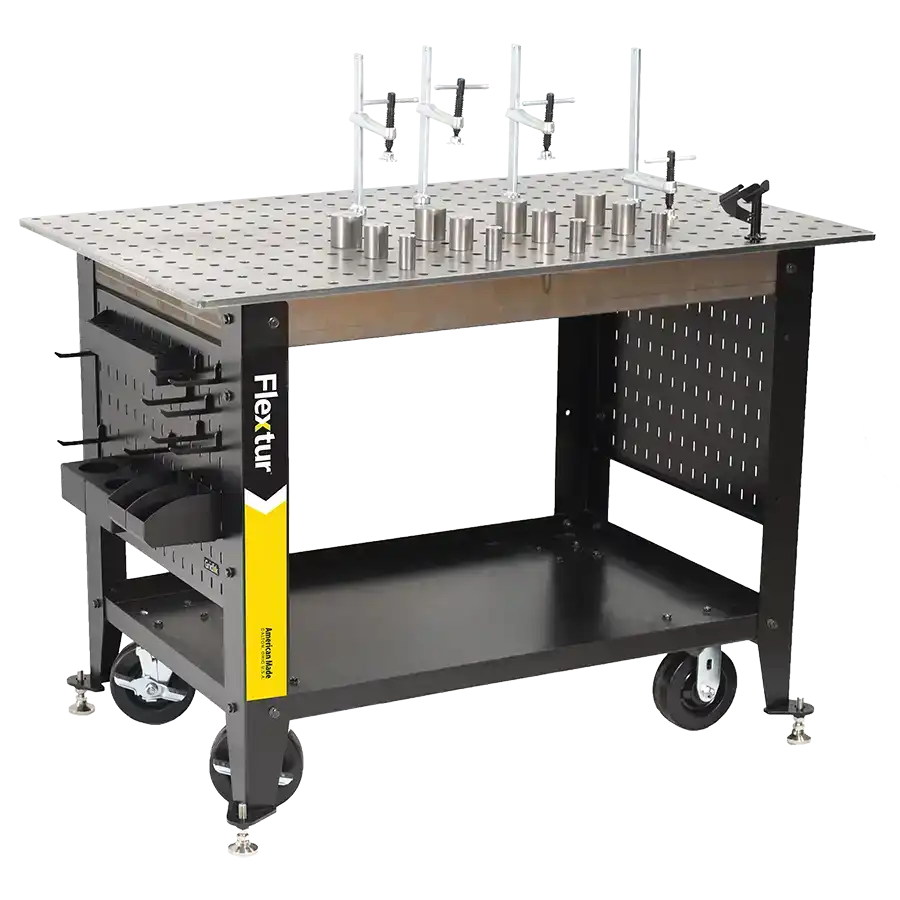 Mobile Welding Table Cart with 42 Piece Fixture & Gridlok Accessory Kit